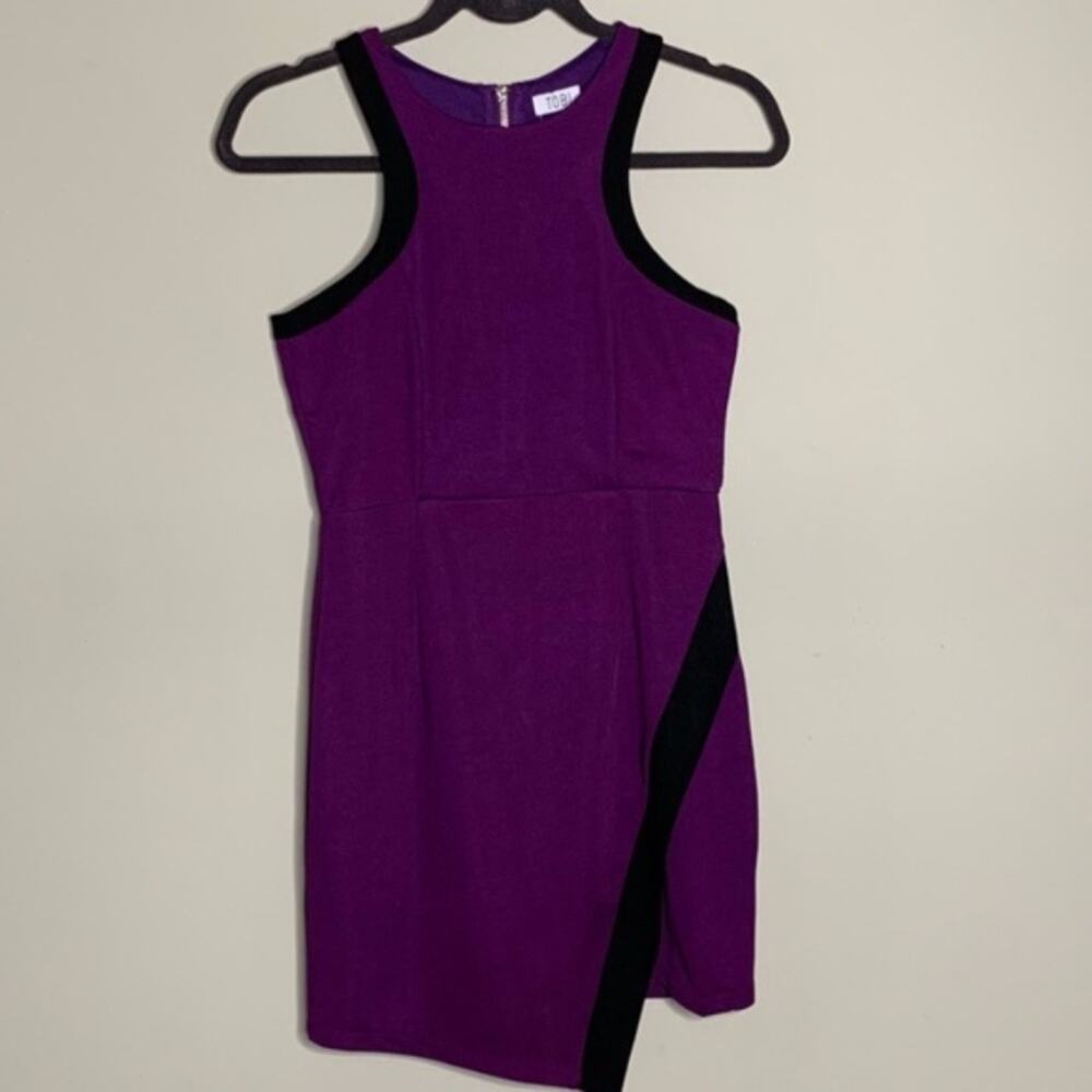 Tobi Mini Dress Women Size S Purple Black Colorblock Racerback Sleeveless